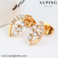 92467 xuping wholesale simple designed gold plated earrings